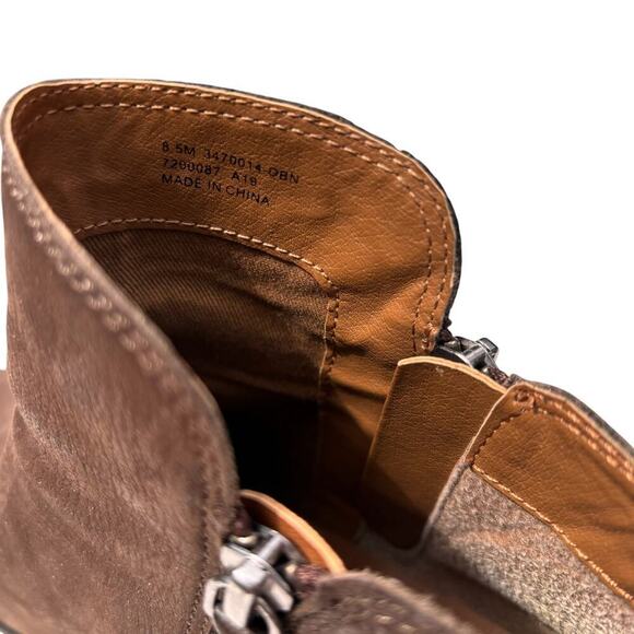 Frye Judith Double Zip Leather Booties Boots Women's Size 8.5 in Cognac - Picture 7 of 8